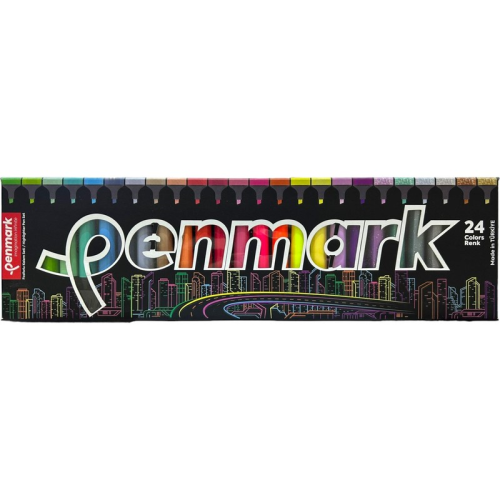 Penmark Fosforlu Kalem 24 Renk Süper Kutu 6 Neon + 6 Pastel + 6 Tropik