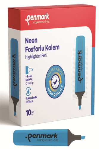 Penmark Neon Fosforlu Kalem Cam Göbeği