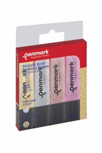 Penmark Simli Fosforlu Kalem 4 Renk Karışık