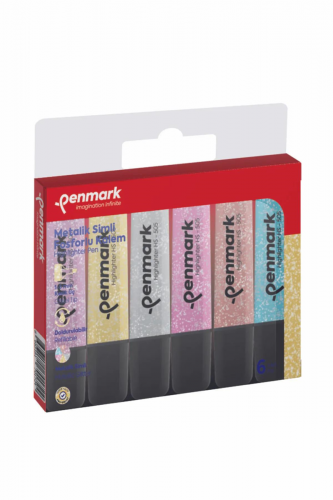 Penmark Simli Fosforlu Kalem 6 Renk Karışık