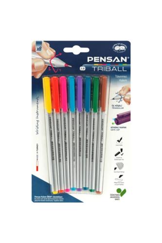 Pensan Triball Tükenmez Kalem Renkli 8Lİ Set
