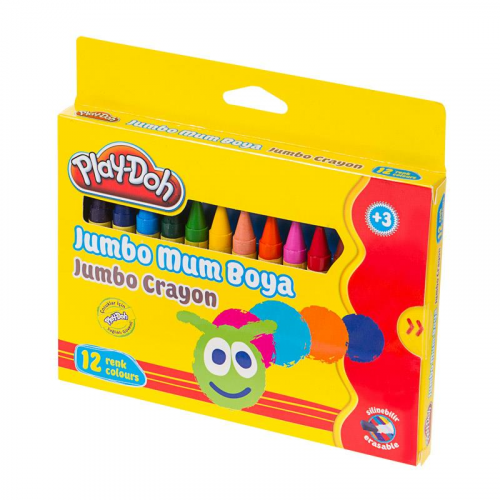 Play-Doh 12 Renk Jumbo Crayon Karton Kutu 11mm