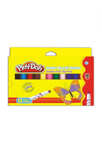 Play-Doh 12 Renk Jumbo Keçeli Kalem Karton Kutu 8m