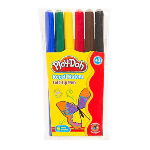 Ceren KE004 Play-Doh Keçeli Kalem 2mm 6 Renk PVC Paket