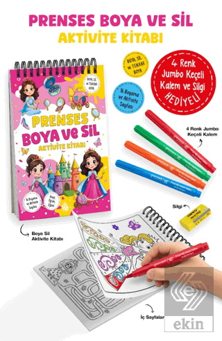 Prenses – Boya ve Sil Aktivite Kitabı / 3 Yaş +