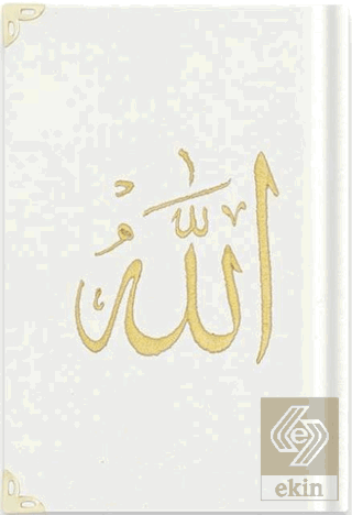 Rahle Boy Kadife Kur'an-ı Kerim (Beyaz, Nakışlı, Y
