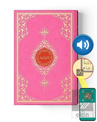Rahle Boy Kur'an-ı Kerim (2 Renkli, Pembe, Mühürlü