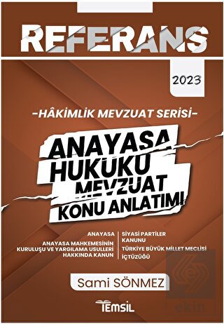 Referans Hakimlik Mevzuat Serisi Anayasa Hukuku Me