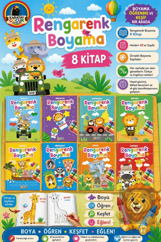 Rengarenk Boyama (8 Kitap)