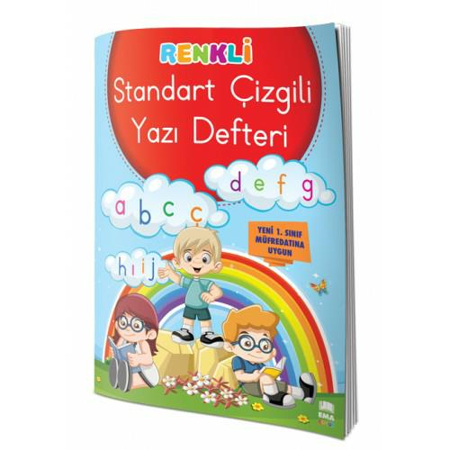 Renkli Standart Çizgili Yazı Defteri A4 Ebat
