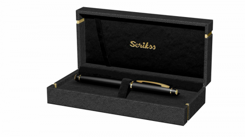 Scrikss 35 Roller Kalem Noble Mat Siyah Altın