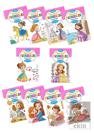 Sevimli Prensesler Boyama Kitabı Sticker Çıkartmalı (10 Kitap Set)