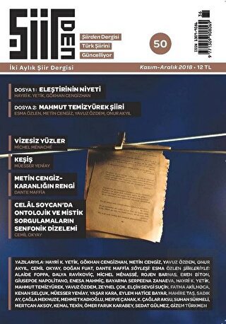 Şiirden İki Aylık Şiir Dergisi Sayı: 50 Kasım - Ar