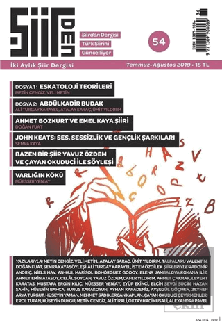 Şiirden İki Aylık Şiir Dergisi Sayı: 54 Haziran - Temmuz 2019