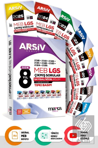 Son 8 Yıl 8. Sınıf Arşiv Serisi LGS Tıpkı Basım Fasikül Fasikül Çıkmış
