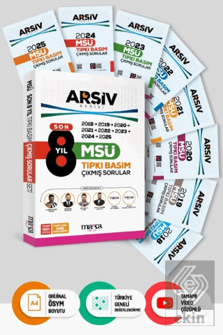 Son 8 Yıl MSÜ Arşiv Serisi Tıpkı Basım Fasikül Fasikül Çıkmış Sorular 
