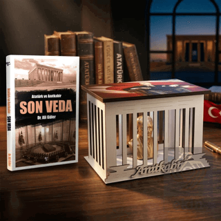 Son Veda ve Atatürk Büstlü Ahşap Anıtkabir Işıklı Maket