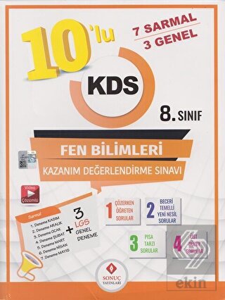 Sonuç Yayınları 8. Sınıf Fen Bilimleri 10 lu Kazan