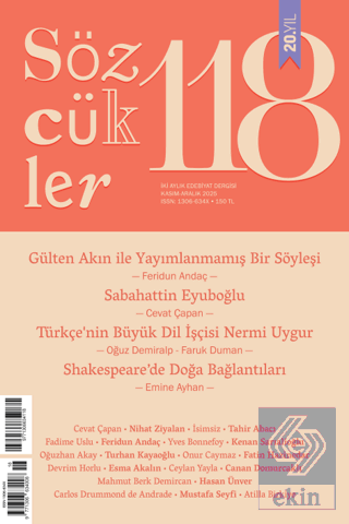Sözcükler Dergisi 118. Sayı Kasım - Aralık 2025