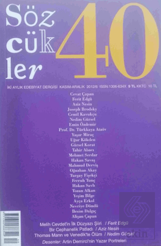 Sözcükler Dergisi Sayı: 40 Kasım - Aralık 2012
