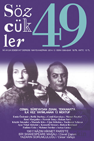Sözcükler Dergisi Sayı: 49 / Mayıs-Haziran 2014