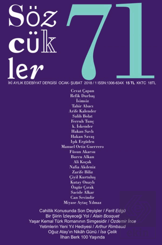 Sözcükler Dergisi Sayı : 71 Ocak - Şubat 2018