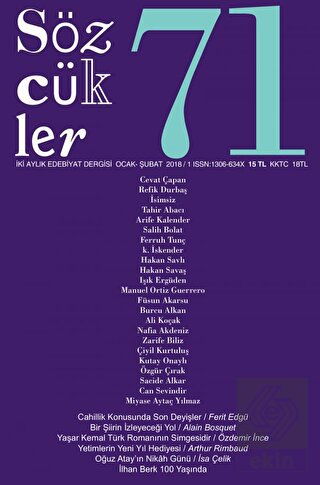 Sözcükler Dergisi Sayı : 71 Ocak - Şubat 2018