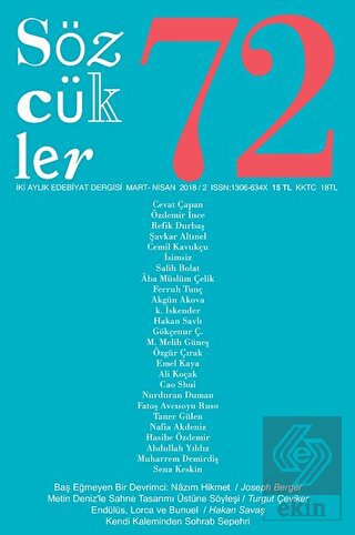 Sözcükler Dergisi Sayı : 72 Mart - Nisan 2018