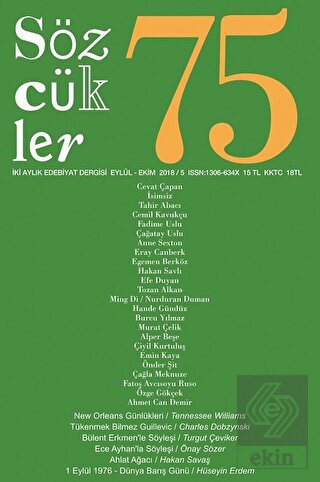 Sözcükler Dergisi Sayı : 75 Eylül - Ekim 2018