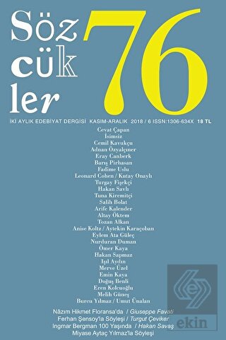 Sözcükler Dergisi Sayı : 76 Kasım - Aralık 2018