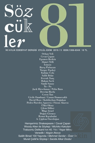 Sözcükler Dergisi Sayı: 81 Eylül - Ekim 2019