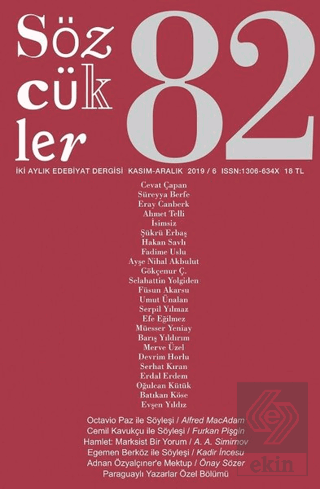 Sözcükler Dergisi Sayı: 82 Kasım - Aralık 2019