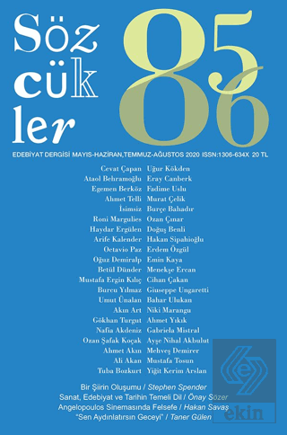 Sözcükler Dergisi Sayı: 85-86 Mayıs Haziran - Temmuz Ağustos 2020