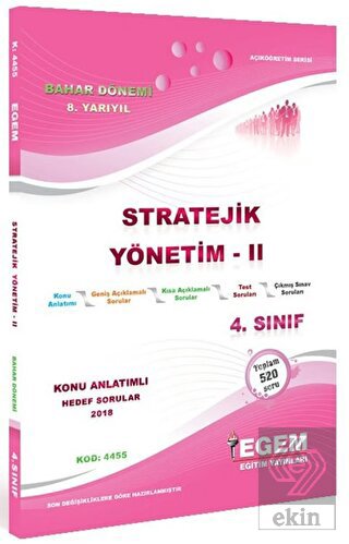 Stratejik Yönetim 2 Bahar Dönemi Konu Anlatımlı So