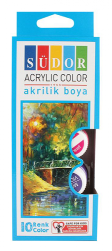 SÜDOR AKRİLİK BOYA 10 LU TAKIM PET 15 ML
