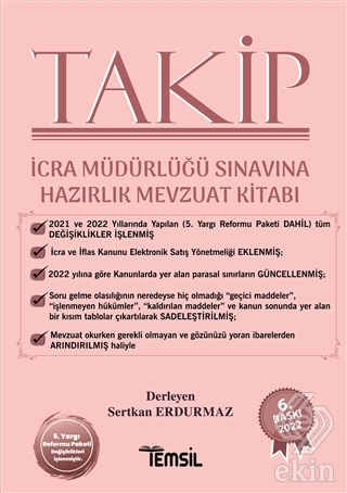 TAKİP İcra Müdürlüğü Sınavlarına Hazırlık Mevzuat Kitabı