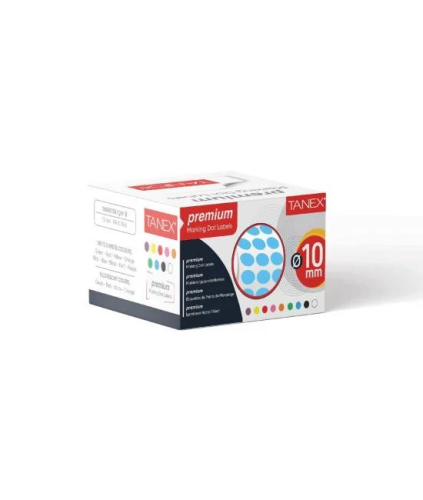 Tanex 10 mm Mavi Nokta Etiketi 5000 li Tekli Kutu