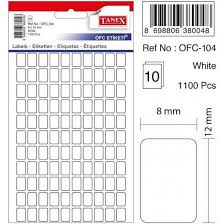 TANEX OFC-104 BEYAZ OFİS ETİKETİ 10 AD.