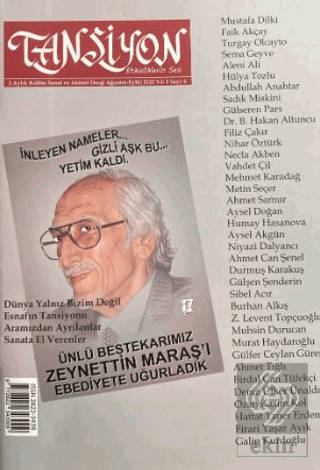 Tansiyon Aylık Kültür Sanat ve Aktüel Dergisi Sayı: 4 Ağustos- Eylül 2022
