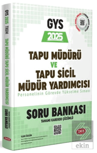 Tapu Müdürü- Tapu Sicil Müdür Yardımcısı GYS Soru Bankası -Karekod Çöz