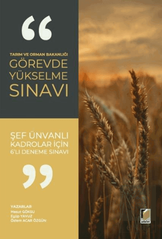 Tarım ve Orman Bakanlığı Görevde Yükselme Sınavı - Şef Ünvanlı Kadrola