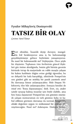 Tatsız Bir Olay Fyodor Mihayloviç Dostoyevski Turkuvaz Kitap Satın Al 