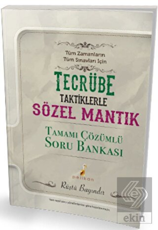 Tecrübe Taktiklerle Sözel Mantık Tamamı Çözümlü So