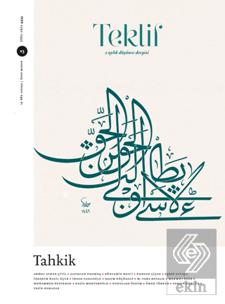 Teklif 2 Aylık Düşünce Dergisi Sayı: 23 Kasım 2025