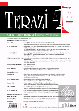 Terazi Aylık Hukuk Dergisi Sayı: 164 Nisan 2020