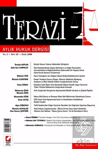 Terazi Aylık Hukuk Dergisi Sayı:25 Eylül 2008