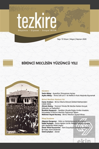 Tezkire Dergisi Sayı: 72 Nisan -Mayıs - Haziran 2020