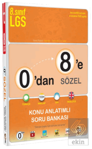 Tonguç 8. Sınıf LGS 0 dan 8 e Sözel Konu Anlatımlı Soru Bankası