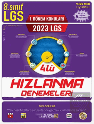 Tonguç Akademi 2023 8. Sınıf LGS 1. Dönem 4 lü Hız