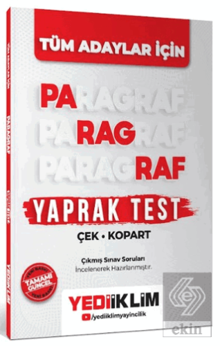 Tüm Adaylar İçin Paragraf Çek Kopart Yaprak Test